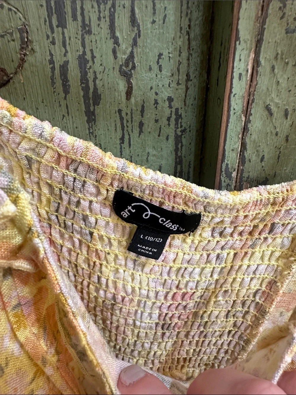 art class Yellow and Mint Floral Tiered Sundresses